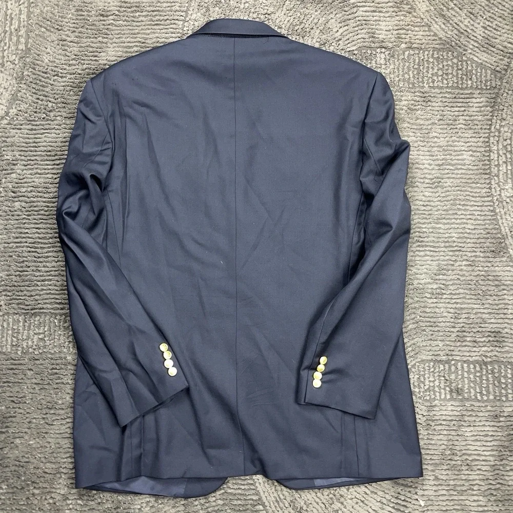 Lauren‎ Ralph Lauren Blazer 44R Navy Blue 100% Wool Gold Buttons Sport Coat - Picture 2 of 10